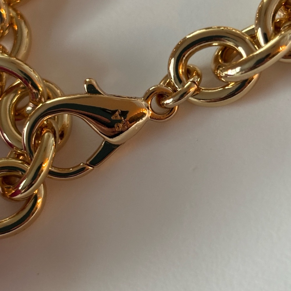 Roxanne Assoulin Gold Chain Necklace with Hot Pink Heart Pendant - Picture 3 of 5